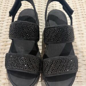 Skechers Foamies Arch Fit Footsteps Sandals Black size 9